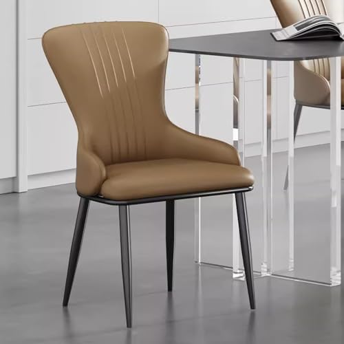 FYNNDM Esszimmerstühle im Mid-Century-Stil aus Kunstleder mit hoher Rückenlehne und Metallbeinen, stilvolle gepolsterte Küchenstühle für das Esszimmer von FYNNDM