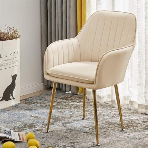 FYNNDM Mid-Century Modern Esszimmerstühle, 2er-Set, Küchen-Seitenstühle mit stabilen Metallbeinen und quadratischer Sitzfläche aus PU-Kunstleder, Akzent-Gästestuhl in weißer Farbe von FYNNDM
