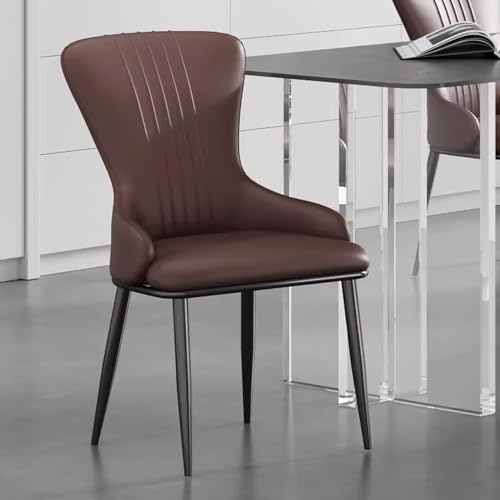 FYNNDM Mid-Century Modern Esszimmerstühle aus Kunstleder mit hoher Rückenlehne und Metallbeinen, 2er-Set von FYNNDM