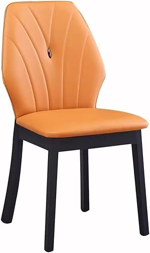 FYNNDM Moderne Küchen-Esszimmerstühle mit Holzbeinen und Kunstlederpolsterung für die Dekoration des Hochzeitszimmers (Orange) von FYNNDM