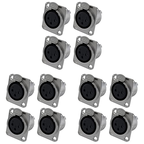 FYOBOT XLR-Buchsenbuchse 3-Polig - Gerätebuchsen Der D-Serie Größe XLR-F - 12-PACK von FYOBOT