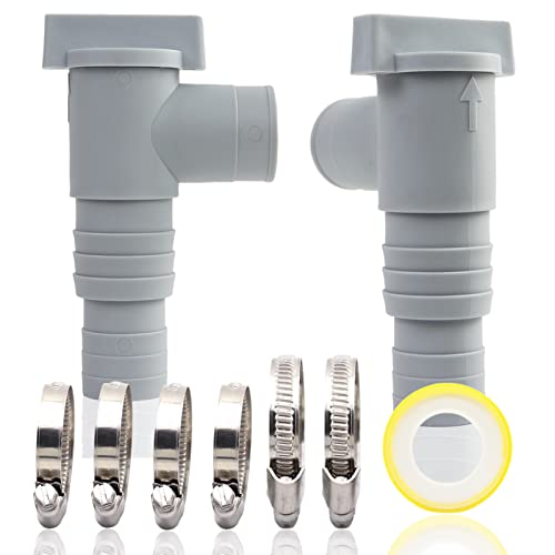 Absperrhahn für Pools mit 32mm Schlauchanschluss, pool schlauch 32 absperrventil, pvc rohr 32mm Wartungs pool zubehör (2er-Set) von FYOJAIC