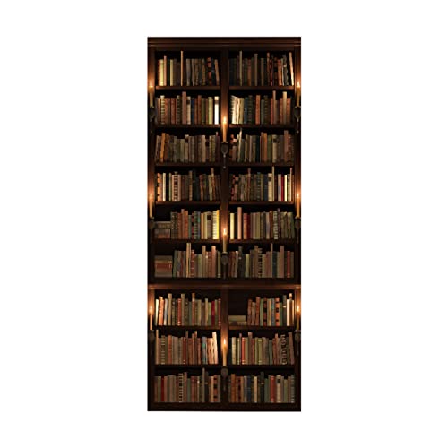 3d Türtapete Selbstklebend Retro-Bücherregal B90 x H200cm Türposter Fototapete, Schlafzimmer Wohnzimmertür Aufzug Tür Aufkleber 3d Türtapete Selbstklebend Retro-Bücherregal B90 x H200cm Türposter Fototapete, Schlafzimmer Wohnzimmertür Aufzug Tür Aufkleber von FYRHLH