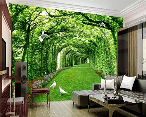 Fototapete Grüner Korridor Fototapete 3D Vliestapete Moderne Design Wandtapete Küche Flur Wohnzimmer Büro Badezimmer Kinderzimmer 300cm×210cm(Breite x Höhe) von FYRHLH