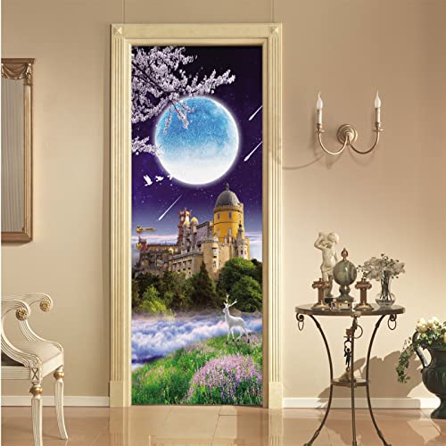 Türtapete 3D Selbstklebend TürPoster Mond abstrakt B85 x H205cm 3D Türaufkleber Fototapete Türfolie Abnehmbar Wandtapete PVC Wasserdichte Schlafzimmer Türaufkleber Türtapete 3D Selbstklebend TürPoster Mond abstrakt B85 x H205cm 3D Türaufkleber Fototapete Türfolie Abnehmbar Wandtapete PVC Wasserdichte Schlafzimmer Türaufkleber von FYRHLH