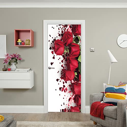 Türtapete selbstklebend TürPoster 3D Rote Rose B100 x H200cm Türtapete Selbstklebend Fototapete Türfolie Poster Tapete Abnehmbar Wandtapete für Wohnzimmer Küche Schlafzimmer Türtapete selbstklebend TürPoster 3D Rote Rose B100 x H200cm Türtapete Selbstklebend Fototapete Türfolie Poster Tapete Abnehmbar Wandtapete für Wohnzimmer Küche Schlafzimmer von FYRHLH