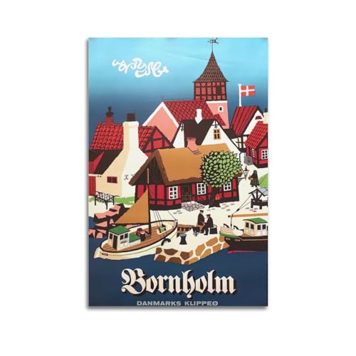 FYRN 1958 Bornholm Danish Travel Original Vintage Poster Wandkunst Druck Retro Ästhetische Raumdekoration Bürodekorationen 50 x 75 cm ungerahmt FYRN 1958 Bornholm Danish Travel Original Vintage Poster Wandkunst Druck Retro Ästhetische Raumdekoration Bürodekorationen 50 x 75 cm ungerahmt von FYRN