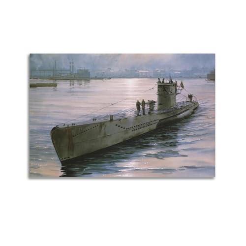FYRN Poster mit Militär-Schlachtschiff, 2. Weltkrieg, deutsches U-Boot U552, Wandkunstdruck, Retro, ästhetische Raumdekoration, Bürodekoration, 60 x 90 cm, ungerahmter Stil FYRN Poster mit Militär-Schlachtschiff, 2. Weltkrieg, deutsches U-Boot U552, Wandkunstdruck, Retro, ästhetische Raumdekoration, Bürodekoration, 60 x 90 cm, ungerahmter Stil von FYRN