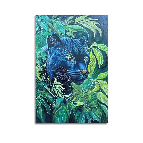 FYRN Tier-Poster, schwarzer Jaguar, Wandkunstdruck, Retro, ästhetische Raumdekoration, Bürodekoration, 30 x 45 cm, ungerahmt FYRN Tier-Poster, schwarzer Jaguar, Wandkunstdruck, Retro, ästhetische Raumdekoration, Bürodekoration, 30 x 45 cm, ungerahmt von FYRN
