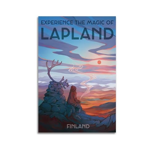 FYRN Vintage Finnland Lappland Reise-Poster, Wandkunstdruck, Retro, ästhetische Raumdekoration, Bürodekoration, 20 x 30 cm, ungerahmt FYRN Vintage Finnland Lappland Reise-Poster, Wandkunstdruck, Retro, ästhetische Raumdekoration, Bürodekoration, 20 x 30 cm, ungerahmt von FYRN