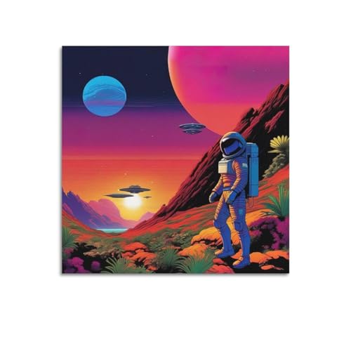 FYRN Vintage-Poster, Sci-Astronaut, UFO-Poster, Wandkunstdruck, Retro-Ästhetik, Raumdekoration, Bürodekoration, 30 x 30 cm, ungerahmt FYRN Vintage-Poster, Sci-Astronaut, UFO-Poster, Wandkunstdruck, Retro-Ästhetik, Raumdekoration, Bürodekoration, 30 x 30 cm, ungerahmt von FYRN