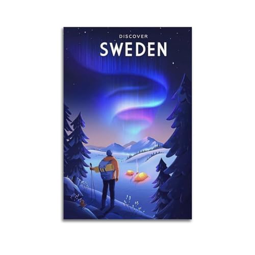 FYRN Vintage-Poster "Discover Sweden", Retro-Stil, ästhetisch, Raumdekoration, Bürodekoration, 20 x 30 cm, ungerahmt FYRN Vintage-Poster "Discover Sweden", Retro-Stil, ästhetisch, Raumdekoration, Bürodekoration, 20 x 30 cm, ungerahmt von FYRN