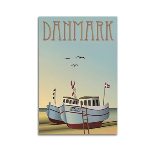 FYRN Vintage-Poster mit Dänemark-Motiv, Retro-Stil, ästhetisch, Raumdekoration, Bürodekoration, 30 x 45 cm, ungerahmt FYRN Vintage-Poster mit Dänemark-Motiv, Retro-Stil, ästhetisch, Raumdekoration, Bürodekoration, 30 x 45 cm, ungerahmt von FYRN