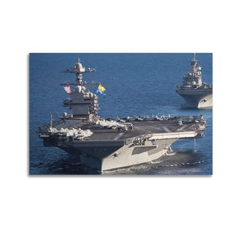 FYRNQ Poster CVN-78 USS Flugzeugträger US Navy (2), Poster, Wandkunstdruck, Retro, ästhetisch, Raumdekoration, Gemälde, Leinwand, Heim- und Bürodekoration, 60 x 90 cm, ungerahmter Stil von FYRNQ