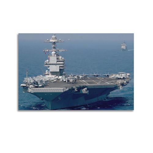 FYRNQ Poster CVN-78 USS Flugzeugträger US Navy (6), Poster, Wandkunstdruck, Retro, ästhetisch, Raumdekoration, Gemälde, Leinwand, Heim- und Bürodekoration, 60 x 90 cm, ungerahmter Stil von FYRNQ