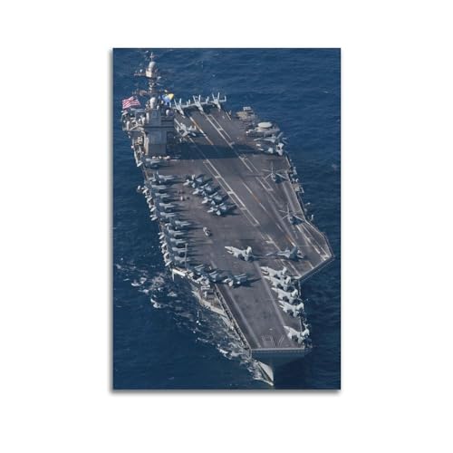 FYRNQ Poster CVN-78 USS Flugzeugträger US Navy (8), Poster, Wandkunstdruck, Retro, ästhetisch, Raumdekoration, Gemälde, Leinwand, Heim- und Bürodekoration, 60 x 90 cm, ungerahmter Stil von FYRNQ