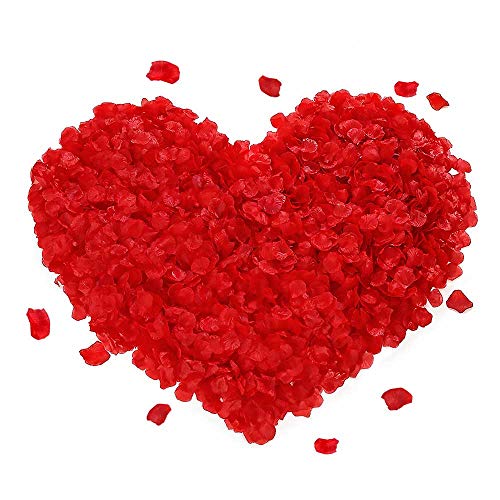 FYSL 1000 Stück Rosenblüten Künstliche Gefälschte Rosenblätter für Hochzeit Party Dekoration und Romantische Atmosphäre(Rot) von FYSL