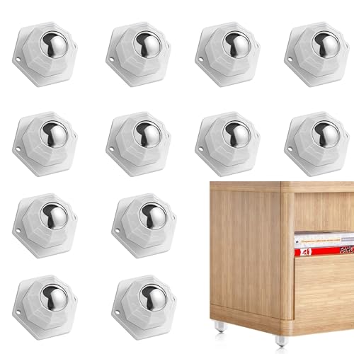 FYSL 12 Stück Kugelrollen Für Möbel, Selbstklebende Lenkrollen mit 2 Befestigungslöchern, 360 Grad Kugelrollen, Mini Rollenrad für Möbel Küchenutensilien Aufbewahrungsboxen FYSL 12 Stück Kugelrollen Für Möbel, Selbstklebende Lenkrollen mit 2 Befestigungslöchern, 360 Grad Kugelrollen, Mini Rollenrad für Möbel Küchenutensilien Aufbewahrungsboxen von FYSL