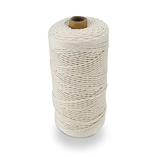 FYSL Weiß Makramee Garn 1 mm x 400 m Natur Baumwollkordel Baumwollgarn Kordel Dicke Macrame Cord für Wandbehang, Blumenampel, Vorhang und DIY Deko Handwerk, 2 Größen von FYSL