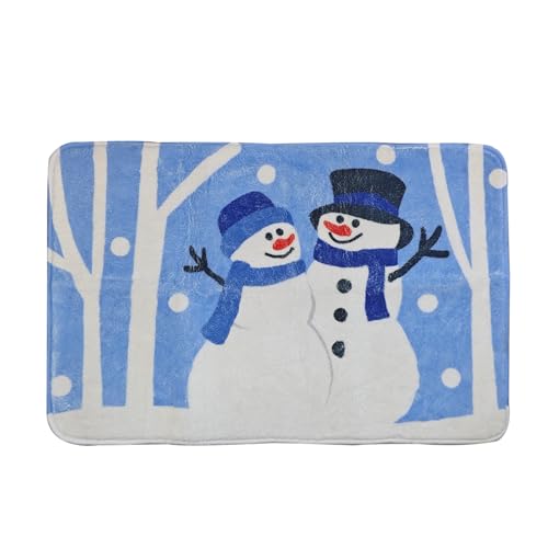FYSUIMU Winterteppich, Weihnachtsmotiv, Schneemann, Badematte, 76,2 x 50,8 cm, blau, saugfähig, Badezimmerteppich für Urlaub, Küche, Wohnzimmer, Dekoration FYSUIMU Winterteppich, Weihnachtsmotiv, Schneemann, Badematte, 76,2 x 50,8 cm, blau, saugfähig, Badezimmerteppich für Urlaub, Küche, Wohnzimmer, Dekoration von FYSUIMU