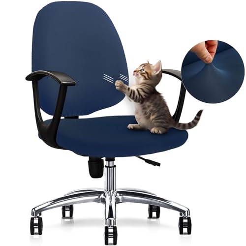 FYTXSZ Bürostuhlhusse – Elastischer & robuster Bezug für Dreh- und Schreibtischstühle – Pflegeleicht & stilvoll – Dunkelblau von FYTXSZ