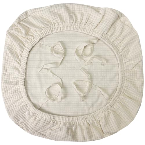 FYTXSZ Stuhlbezug für Bürostuhl Sitzfläche, Elastischer Bezug für Schreibtischstuhl, Stretch Stuhlhusse Abnehmbar Waschbar Schutz vor Staub und Kratzern (Beige) von FYTXSZ