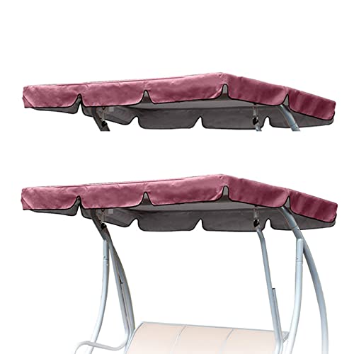 FYTY Replacement Roof for Hollywood Swing 2/3 Seater Waterproof Replacement Cover, Sun Shade Canopy, Hollywood Swing Roof Cover for Garden Patio,Rot,195x125x15cm von FYTY