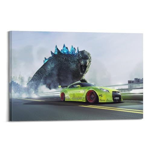FYUER JDM Auto-Poster für GT-R R35 Sportwagen und Godzilla, dekoratives Gemälde, Leinwand, Wandkunstwerk, Bild, 30 x 45 cm FYUER JDM Auto-Poster für GT-R R35 Sportwagen und Godzilla, dekoratives Gemälde, Leinwand, Wandkunstwerk, Bild, 30 x 45 cm von FYUER