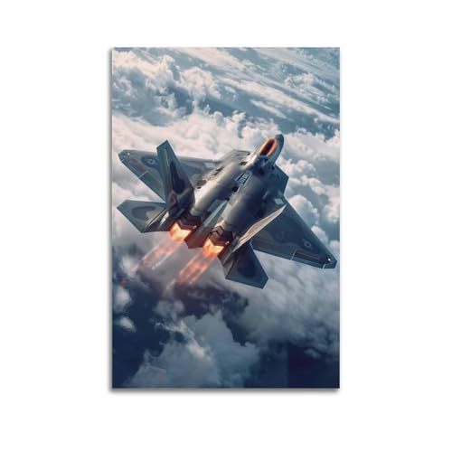 FYUER Poster mit Militär-Kampfflugzeugen, F22, Raptor-Kämpferjet, dekoratives Gemälde, Leinwand, Wandkunstwerk, Bild, 40 x 60 cm FYUER Poster mit Militär-Kampfflugzeugen, F22, Raptor-Kämpferjet, dekoratives Gemälde, Leinwand, Wandkunstwerk, Bild, 40 x 60 cm von FYUER