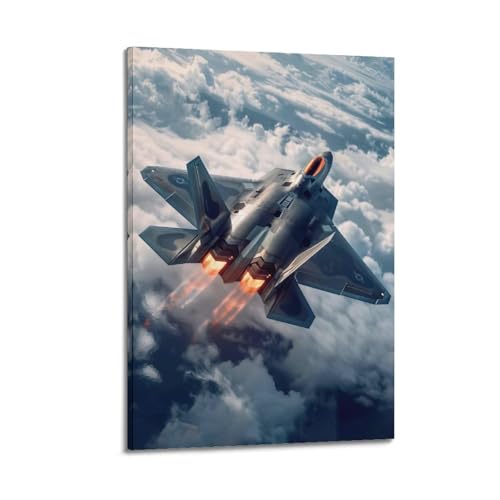 FYUER Poster mit Militär-Kampfflugzeugen, F22, Raptor-Kämpferjet, dekoratives Gemälde, Leinwand, Wandkunstwerk, Bild, 40 x 60 cm FYUER Poster mit Militär-Kampfflugzeugen, F22, Raptor-Kämpferjet, dekoratives Gemälde, Leinwand, Wandkunstwerk, Bild, 40 x 60 cm von FYUER