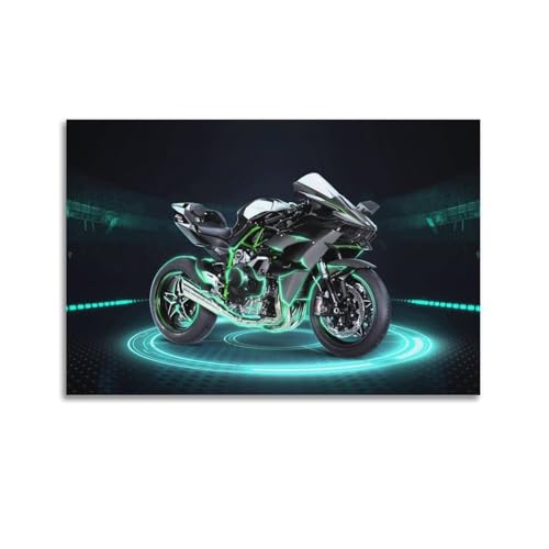 FYUER Rennmotorrad-Poster Ninja H2, Sportbike, Superbike, dekoratives Gemälde, Leinwand, Wandkunstwerk, Bild, 60 x 90 cm FYUER Rennmotorrad-Poster Ninja H2, Sportbike, Superbike, dekoratives Gemälde, Leinwand, Wandkunstwerk, Bild, 60 x 90 cm von FYUER