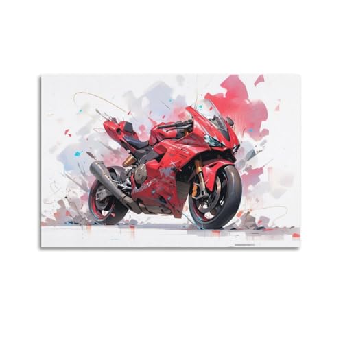 FYUER Sportbike-Poster, Panigale V4, Rennmotorrad, Superbike, dekoratives Gemälde, Leinwand, Wandkunstwerk, Bild, 50 x 75 cm FYUER Sportbike-Poster, Panigale V4, Rennmotorrad, Superbike, dekoratives Gemälde, Leinwand, Wandkunstwerk, Bild, 50 x 75 cm von FYUER