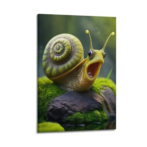 FYUER Wildtier-Kunstwerk-Poster, überraschte Schnecke, dekoratives Gemälde, Leinwand, Wandkunstwerke, Bild, 30 x 45 cm FYUER Wildtier-Kunstwerk-Poster, überraschte Schnecke, dekoratives Gemälde, Leinwand, Wandkunstwerke, Bild, 30 x 45 cm von FYUER