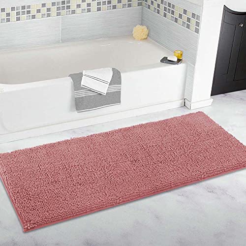 Extra großer Badezimmerteppich, lang, Badematte, 40 x 60 cm, ultraweiche Chenille-Teppiche, rutschfest und wasserabsorbierend, Badewannen-Bodenmatte für Badezimmer, Schlafzimmer, Küche von FYUN