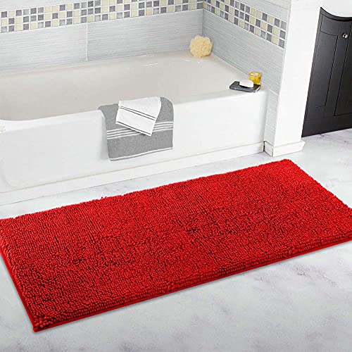 Extra großer Badezimmerteppich, lang, Badematte, 60 x 160 cm, ultraweiche Chenille-Teppiche, rutschfest und wasserabsorbierend, Badewannen-Bodenmatte für Badezimmer, Schlafzimmer, Küche von FYUN