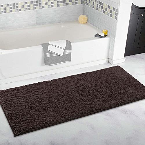 Extra großer Badezimmerteppich, lang, Badematte, 80 x 120 cm, ultraweiche Chenille-Teppiche, rutschfest und wasserabsorbierend, Badewannen-Bodenmatte für Badezimmer, Schlafzimmer, Küche von FYUN