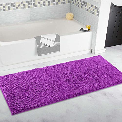 Extra großer Badezimmerteppich, lang, Badematte, 80 x 160 cm, ultraweiche Chenille-Teppiche, rutschfest und wasserabsorbierend, Badewannen-Bodenmatte für Badezimmer, Schlafzimmer, Küche von FYUN