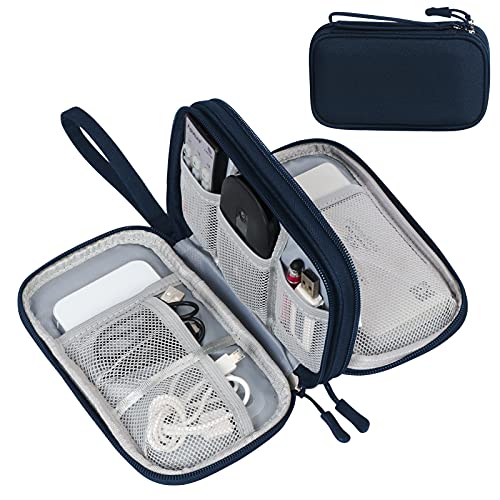 FYY Elektronischer Organizer, Reisekabel-Organizer, Tasche, elektronisches Zubehör, Tragetasche, tragbar, wasserdicht, doppellagig, All-in-One-Aufbewahrungstasche für Kabel, Blau von FYY