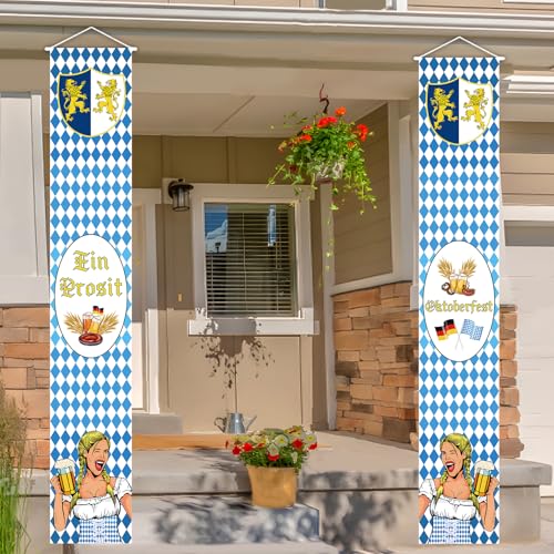 Oktoberfest Deko Banner 2 Stück, Bayerisches Oktoberfestbanner Willkommen, Oktoberfest Dekoration Banner, Oktoberfest Party Dekoration, für Oktoberfestparty Indoor Outdoor Hängende Dekoration 180x30cm Oktoberfest Deko Banner 2 Stück, Bayerisches Oktoberfestbanner Willkommen, Oktoberfest Dekoration Banner, Oktoberfest Party Dekoration, für Oktoberfestparty Indoor Outdoor Hängende Dekoration 180x30cm von FYZSJWL