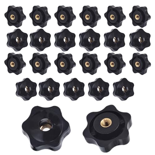 FYting 25Stück sterngriffmutter m8,rändelmutter m8,Sterngriffmutter Klemmknopf Schwarz Kunststoff Griffmuttern Innengewinde Klemmknopf Für Mechanische Ausrüstung Industrieausrüstung-32mm von FYting