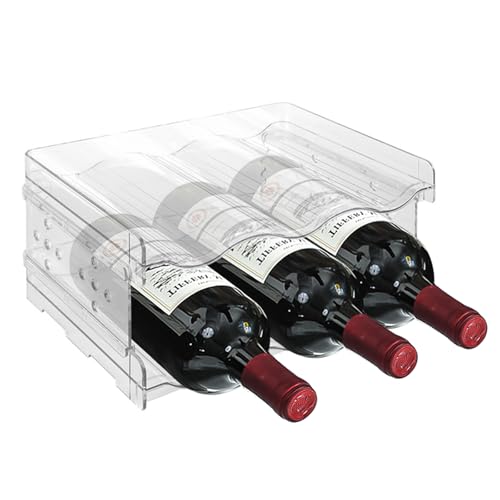 FYting Flaschenregal Kühlschrank Flaschen Organizer,Weinregal Stapelbar,Dosenregal,Transparenter Flaschenhalter Kühlschrank für Strohhalmbecher Trinkflasche Wasserflasche Sport (6 Flaschen) von FYting