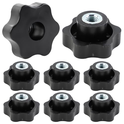 FYting Flügelmutter M10,8 Stück Sterngriffmutter M10,Rändelmutter Klemmknopf Schwarz Kunststoff Griffmuttern Innengewinde Klemmknopf Für Mechanische Ausrüstung Industrieausrüstung-50mm von FYting