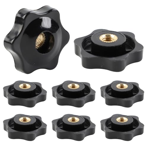 FYting Flügelmutter M6,8 Stück Sterngriffmutter M6,Rändelmutter Klemmknopf Schwarz Kunststoff Griffmuttern Innengewinde Klemmknopf Für Mechanische Ausrüstung Industrieausrüstung-32mm von FYting