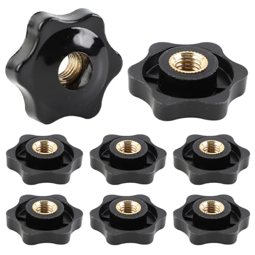 FYting Flügelmutter M8,8 Stück Sterngriffmutter M8,Rändelmutter Klemmknopf Schwarz Kunststoff Griffmuttern Innengewinde Klemmknopf Für Mechanische Ausrüstung Industrieausrüstung-32mm von FYting