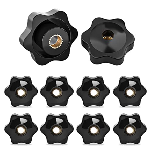 FYting Sterngriffmutter M10,10 Stücke rändelmutter M10 Sterngriffmutter Klemmknopf Schwarz Kunststoff Griffmuttern Innengewinde Klemmknopf Für Mechanische Ausrüstung Industrieausrüstung-38mm von FYting