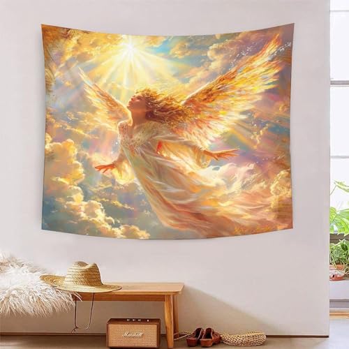 FZALUECVA 3D Druck Engels Wandteppiche Poster Ornament Wandbehang Wandteppich Wanddeko Wandbehang Für Wohnzimmer Dekor,Schlafzimmer Tapisseries 180cmx230cm von FZALUECVA