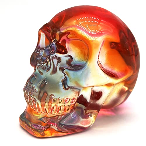 FZBHRO Kristall-Totenkopf-Statue – K9 Glasfigur, Halloween-Dekoration, Edelstein-Geschenk für Frauen – Beschichtung, blau, rot, 7,1 cm FZBHRO Kristall-Totenkopf-Statue – K9 Glasfigur, Halloween-Dekoration, Edelstein-Geschenk für Frauen – Beschichtung, blau, rot, 7,1 cm von FZBHRO