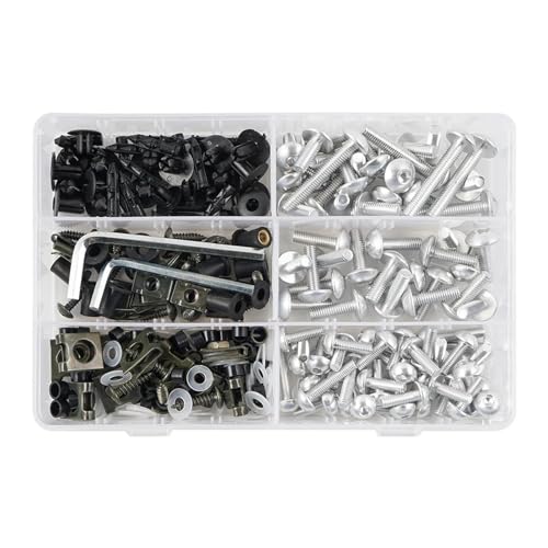 253PCS Für Verkleidungsschraube Mutter Körper Schrauben Motorrad Schraubensatz(SILBER) von FZCSIMR
