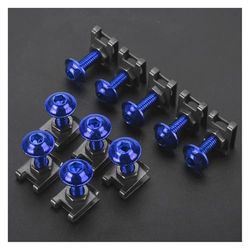 6MM Verkleidung Karosserie Arbeit Schraube Schraube Spire Speed Fastener Clip Mutter Für Y&amaha Für Raptor 700 700R YFM700 YFM700R 700R Motorrad Schraubensatz(Blau) von FZCSIMR