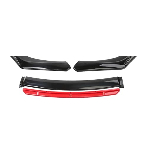 FZCSIMR Auto-Frontspoiler Universal Auto Front Stoßstange Lippe Body Kit Spoiler Dekorativer Streifen Stoßstange Canard Lippensplitter Limousine(Helles Schwarz Rot) von FZCSIMR